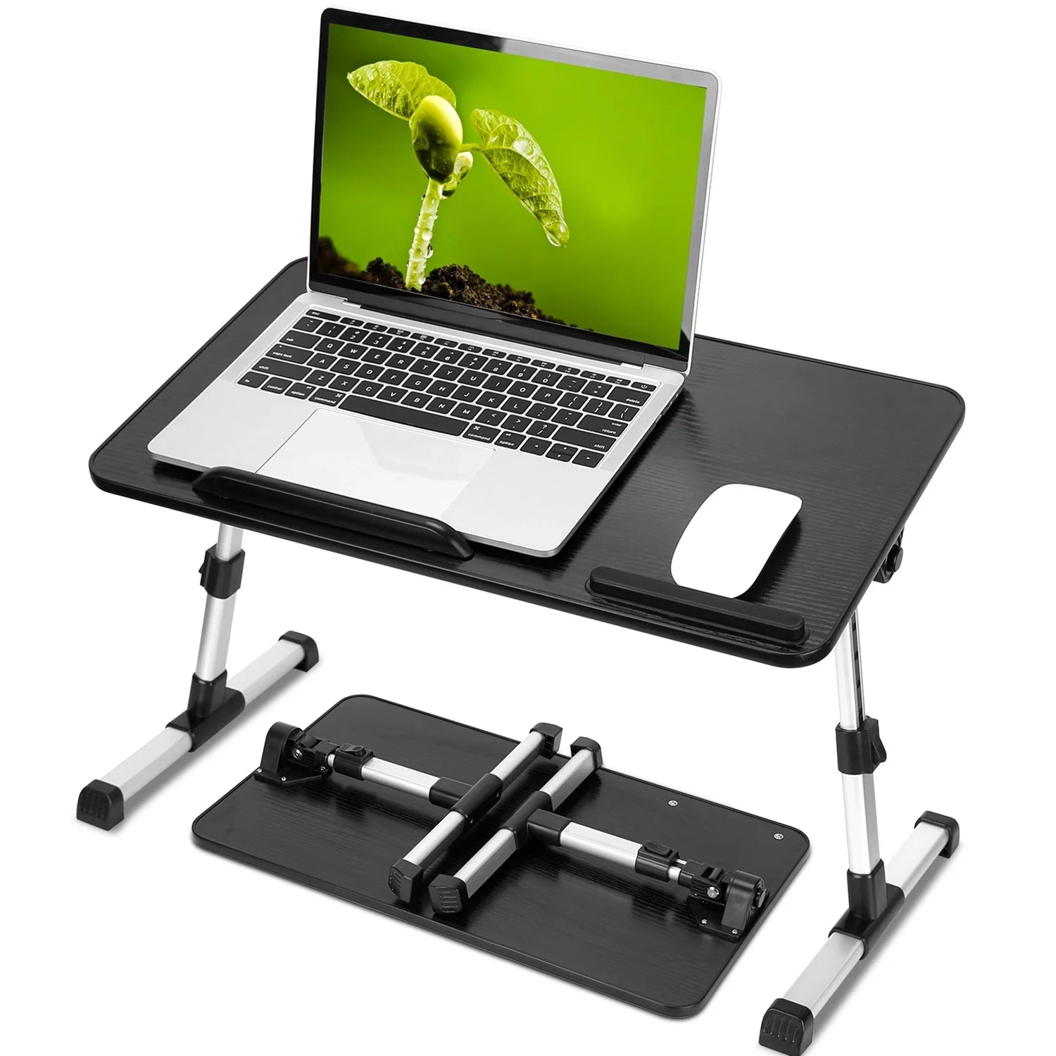 iMounTEK Foldable Laptop Table Stand Portable Desk Bed Tray Height Angle Adjustable Breakfast Tray Reading Table For Sofa Couch Floor Dormitory,L Size