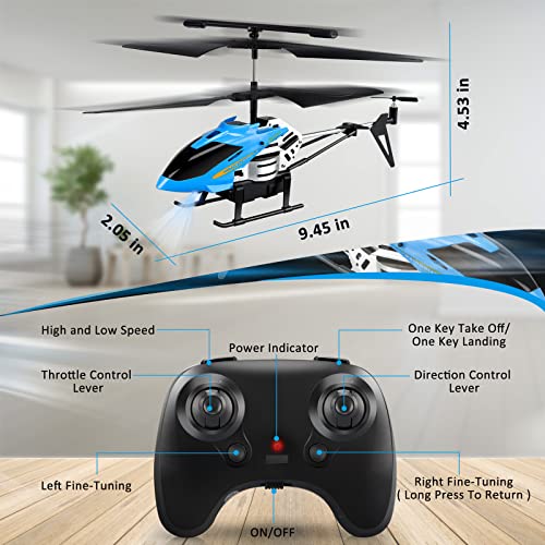 RC Helicopter with One Key Take-Off, Altitude Hold, LED Light, Blue Z936054