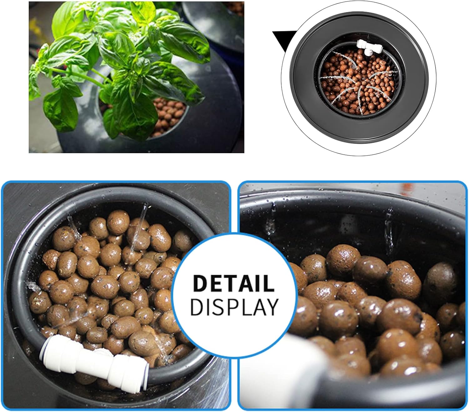 5-Gallon Deep Water Culture Hydroponics Growing System Kit with Air Pump and Air Stone J762868