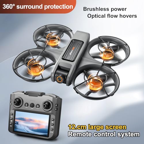 RC Drone with Screen Controller, Brushless Dual Camera, Optical Flow Positioning H595028