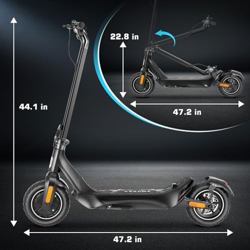 Electric Scooter for Adults, 850W Motor, 30 Miles Range, Folding with Wide Pneumatic Wheel L7670