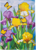 Evergreen Flag Irises in Spring Suede Garden Flag 12x18 double sided | Spring Garden Flags For Outside | Small garden flag House Décor for Yards Porch Gardens
