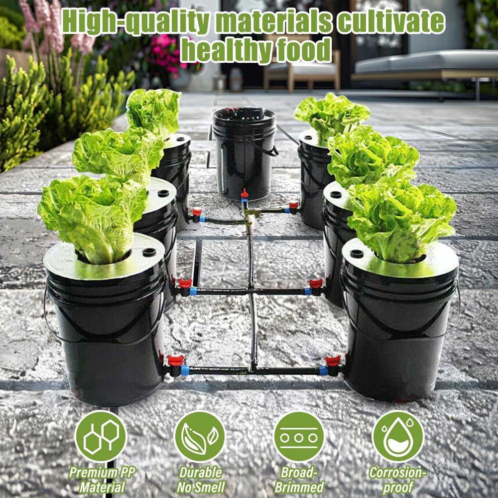Hydroponic Growing System Kit, 5 Gallon 7 Bucket with Pump W4867