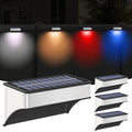 Super Bright Solar Fence Lights,8 Pack Solar Wall Lights Outdoor 60 Lumen Waterproof 8 Modes Warm&Cool White,RGB,Solar Deck Lights for Backyard,Garden,Fence,Wall,Deck Railing,Stairs,Outdoor Decor
