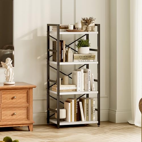 3 Tier Industrial Bookcase, Rustic Etagere Bookshelf for Living Room U5786