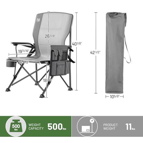 Oversized Folding Camping Chair High Back Heavy Duty for Adults with Cup Holder K6105