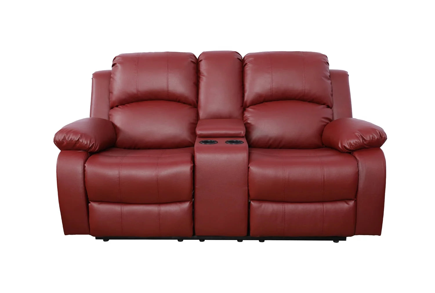 Red Leather Recliner Loveseat R869