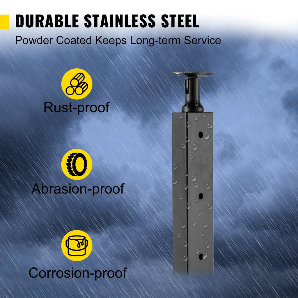 Cable Railing Post Level Deck Stair Post 42 x 1.97 x 1.97" Handrail Post Stainless Steel Brushed Finishing Pre-Drilled with Mounting Bracket Black G552172