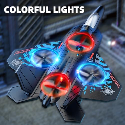 Foam Remote Control Airplane for Kids, 2.4 GHz with Lights and Stunt Roll M221