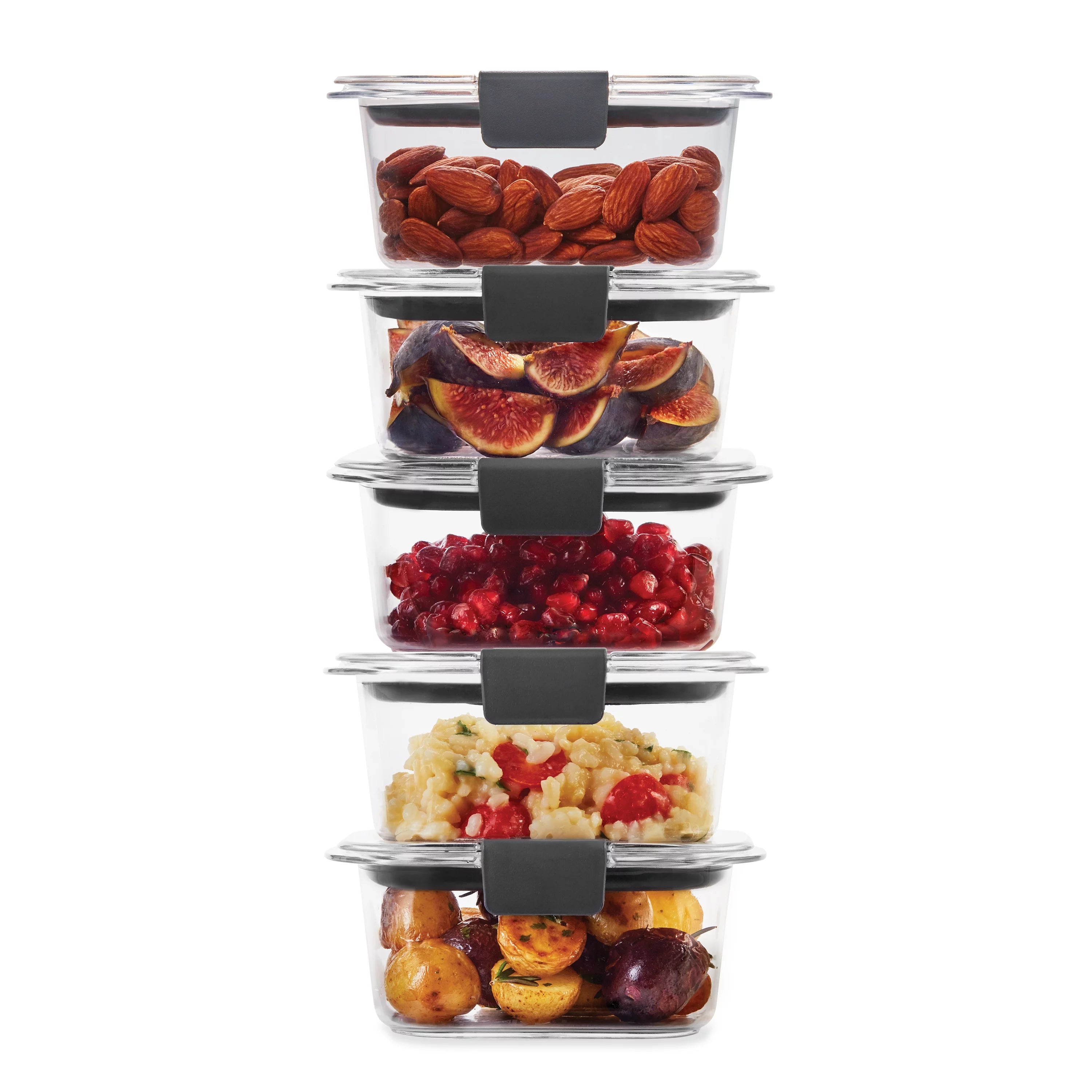 Clear Food Storage Containers, Set of 5 D98569