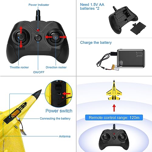 RC Airplane 2.4GHz Ready to Fly with Night Lights USB Charging R21201