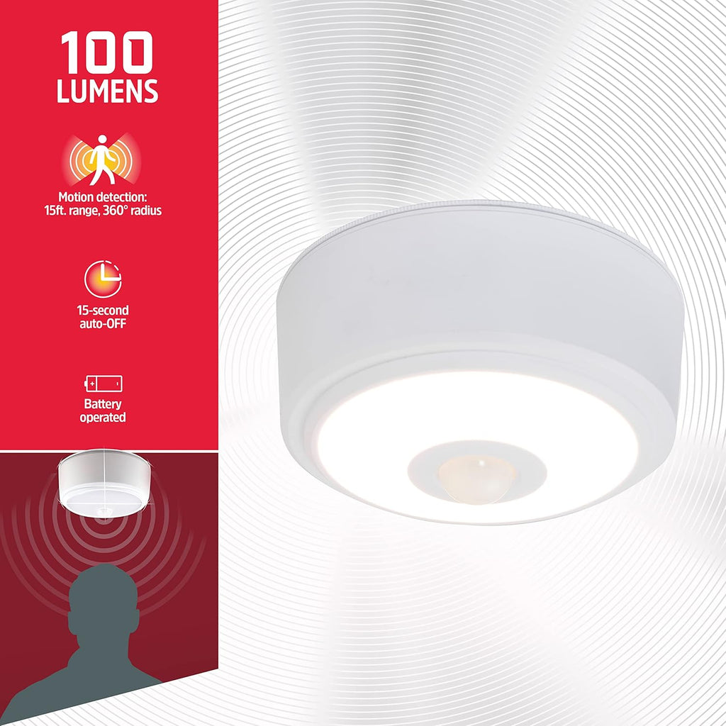 Motion Activated LED Ceiling Light, 2 Pack, Battery Operated, Wireless N820