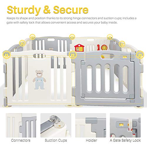 8 Panel Baby Playpen Safety Play Center for Kids Indoor Outdoor C880
