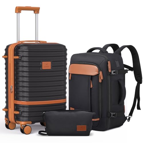 Expandable Carry-On Luggage Set, Lightweight Hard Shell 20 Inch with Spinner Wheels M12570
