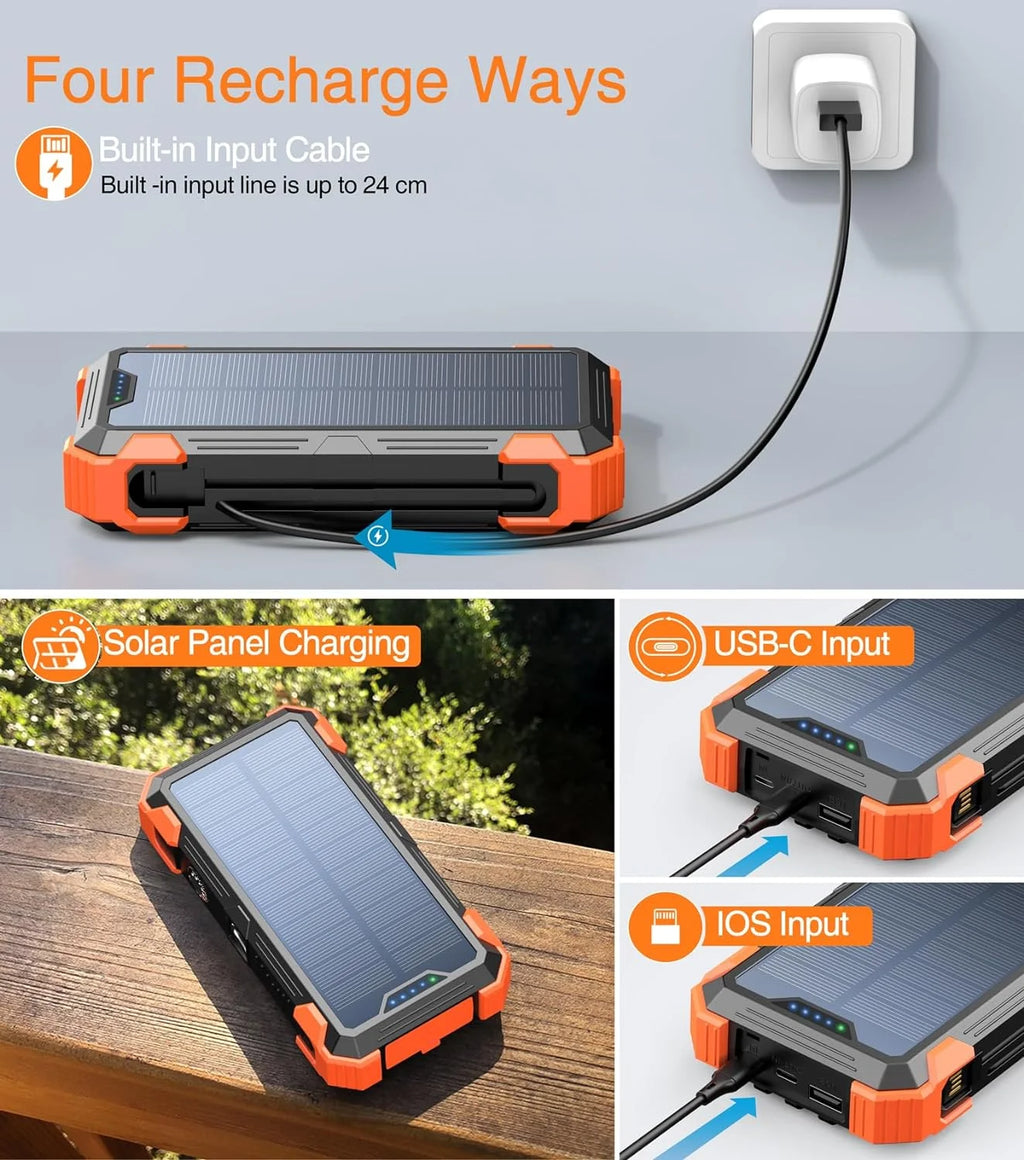 Solar Charger Power Bank with Cables for Cell Phone K11678