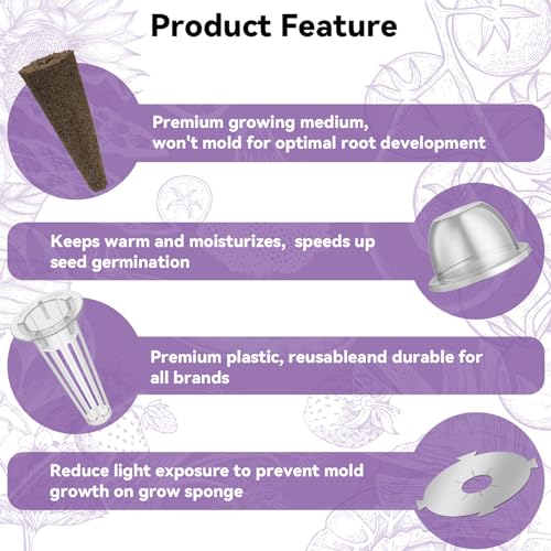 Fruit Seed Pod Kit for Hydroponics Growing System, 7 Pods with Tomato and Strawberry Seeds X65855