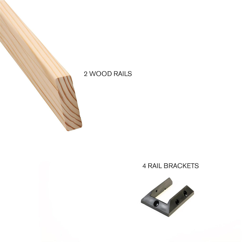 Pressure-Treated Pine Stair Rails with Black Brackets W6455