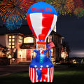 SEASONBLOW 9FT 4th of July Inflatables Outdoor Decorations, Uncle Sam on Hot Air Balloon Decoration Build-in LED Lights Blow Up Patriotic Independence Day for Home Yard Lawn Decor