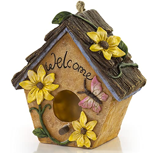 Hand-Painted Hanging Bird House for Outdoor Garden Decor H704642