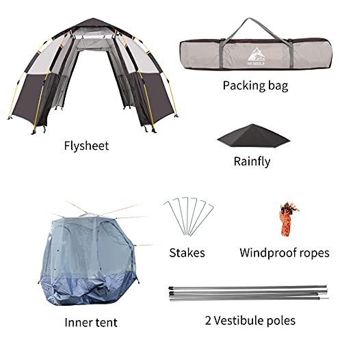 Waterproof Instant Camping Tent for 2-4 Person, Easy Quick Setup Dome Family Tent J10298