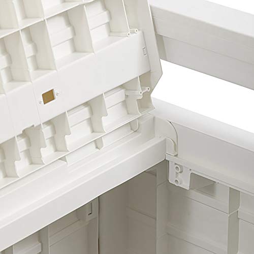 UV Weather Resistant Lockable Deck Storage Bench, 70 Gallon, White B502280