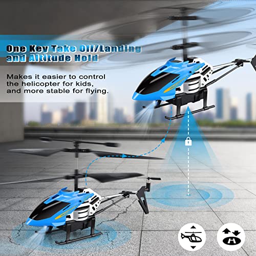 RC Helicopter with One Key Take-Off, Altitude Hold, LED Light, Blue Z936054