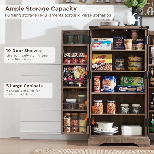 Farmhouse Storage Cabinet with Barn Doors and Adjustable Shelves X3170