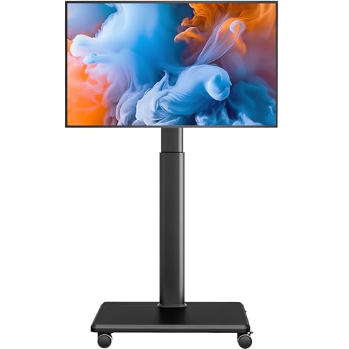 Rolling Floor TV Stand with Wheels, Height Adjustable for 27-65 Inch TVs B690