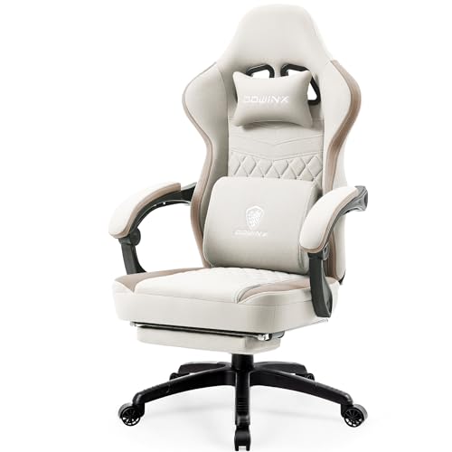 Gaming Chair with Breathable Fabric, Pocket Spring Cushion and Footrest H620