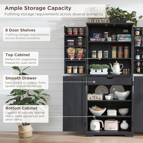 Farmhouse Storage Cabinet with Barn Doors and Adjustable Shelves X3170