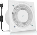Hon&Guan 6 Inch Kitchen Exhaust Fan, 308CFM Powerful Through Wall Basement Exhaust Fan, Wall Mount Bathroom Extractor Fan for Garage, Window Ventilation, White