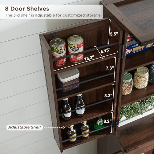 Farmhouse Storage Cabinet with Barn Doors and Adjustable Shelves X3170