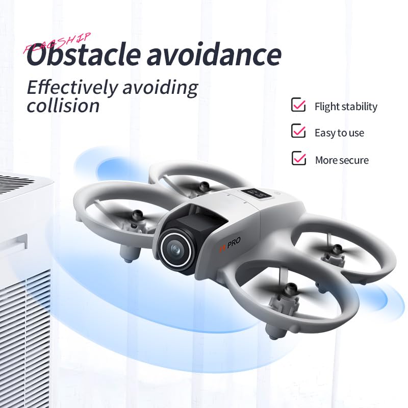 Drone with HD Camera for Adults, 360° Obstacle Avoidance, 2 Batteries D4211