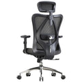 SIHOO M18 Ergonomic Office Chair for Big and Tall People Adjustable Headrest with 2D Armrest Lumbar Support and PU Wheels Swivel Tilt Function Black