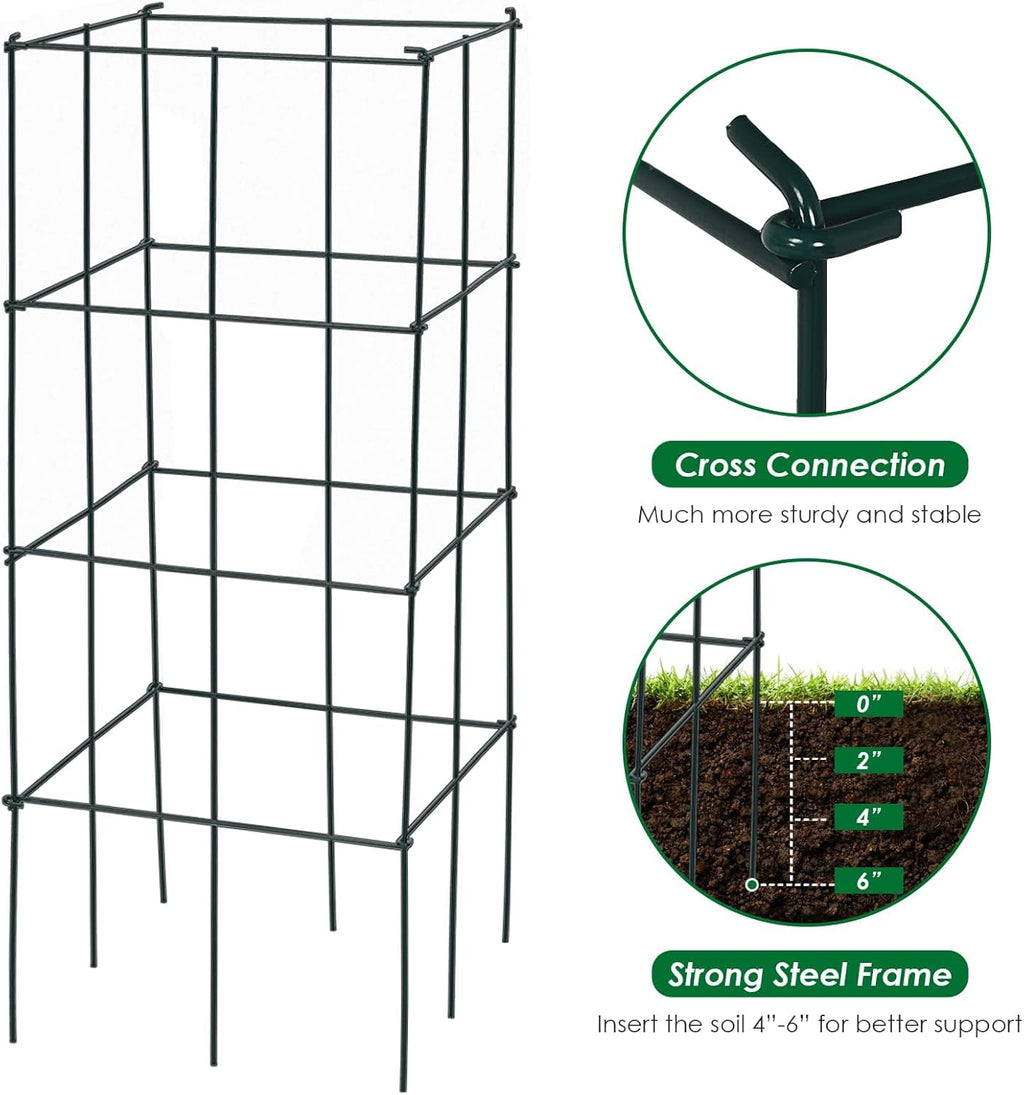 Folding Tomato Cages 39 Inches Tall, Plant Support for Garden Climbing Plants Z77589