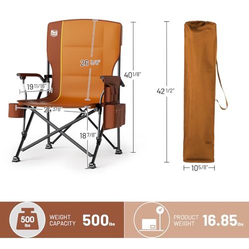 Oversized Folding Camping Chair High Back Heavy Duty for Adults with Cup Holder K6105