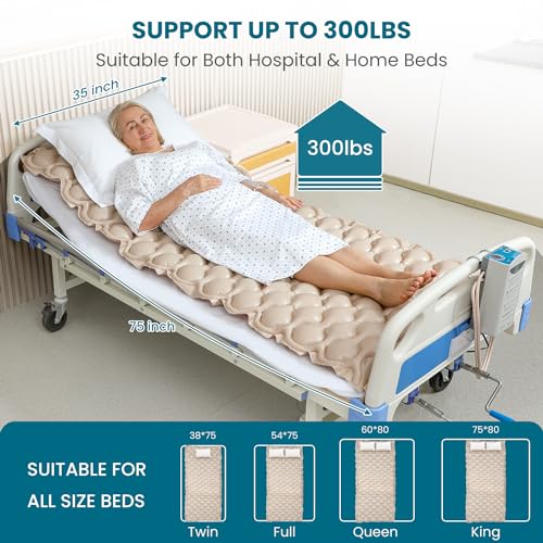 Alternating Air Pressure Mattress Topper with Quiet Pump, Waterproof Bed Sore Prevention Pad B93997