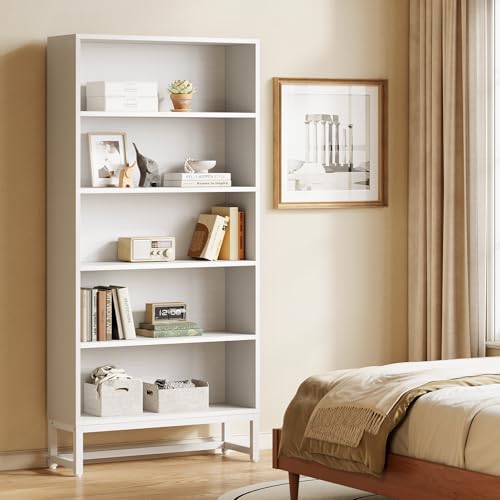 70.8 Inch Tall 5-Tier Bookcase with Closed Back Shelf for Living Room, Bedroom S15331