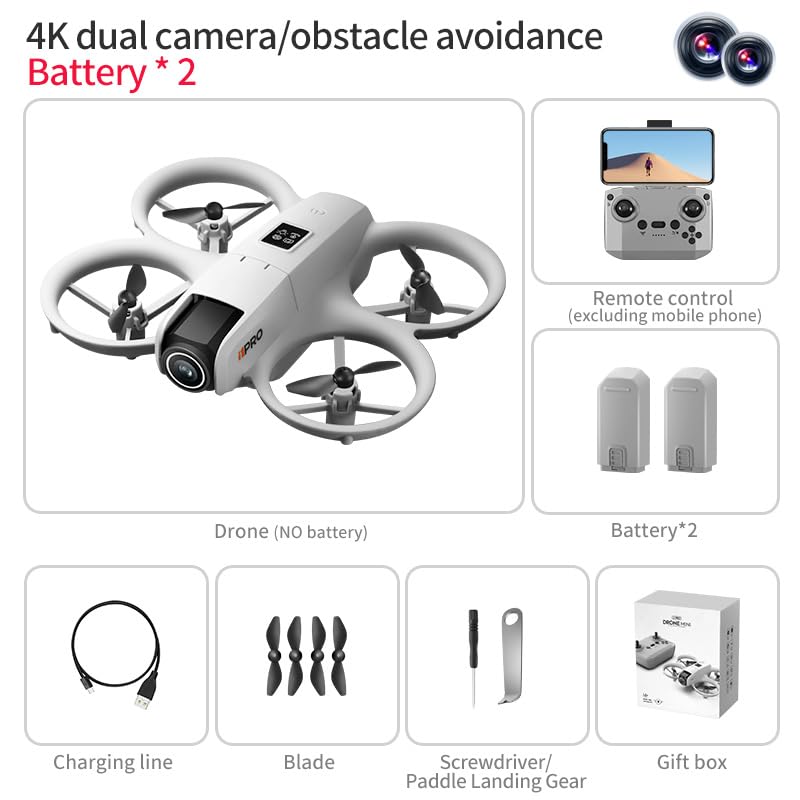 Drone with HD Camera for Adults, 360° Obstacle Avoidance, 2 Batteries D4211