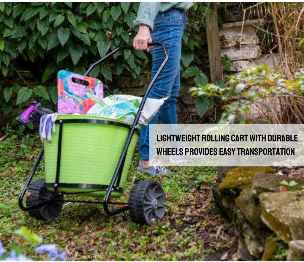Garden Cart with 11 Gallon Tubtrugs, Multi-Purpose Mobile Gardening Caddy F1471