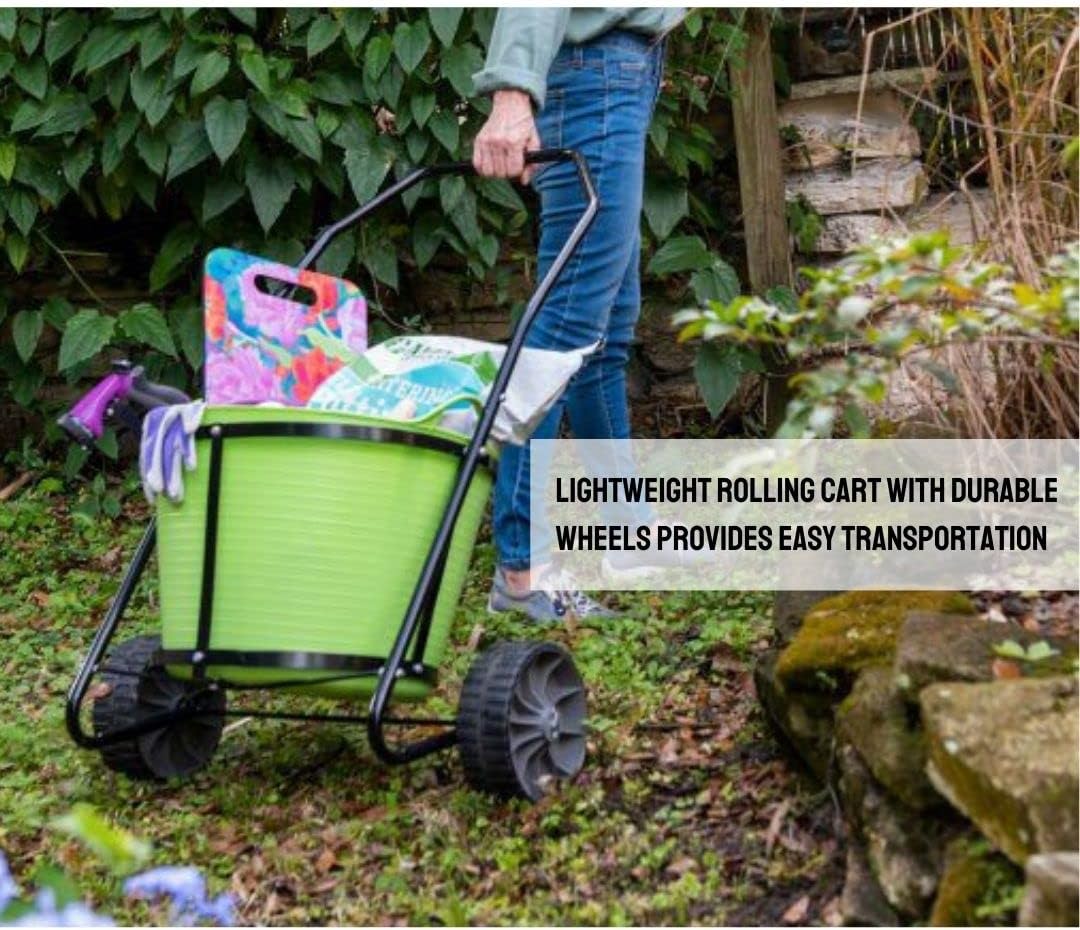 Garden Cart with 11 Gallon Tubtrugs, Multi-Purpose Mobile Gardening Caddy F1471