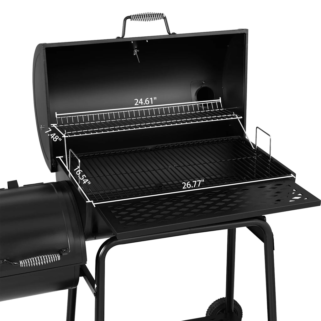 Charcoal Grill with Offset Smoker and BBQ Gloves X1282