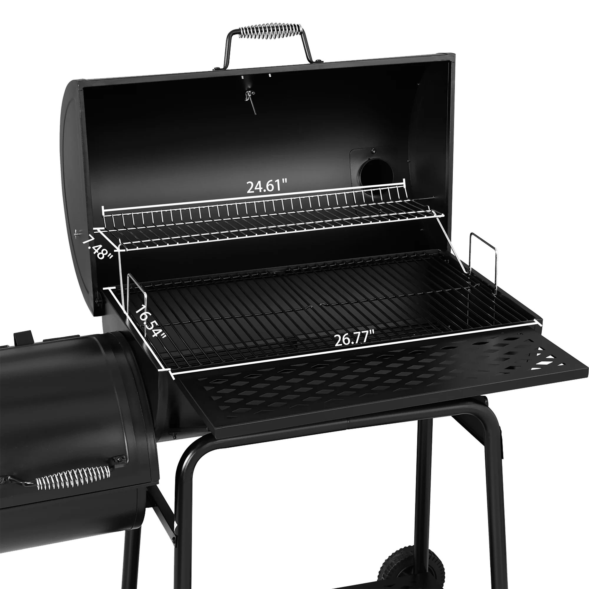 Charcoal Grill with Offset Smoker and BBQ Gloves X1282