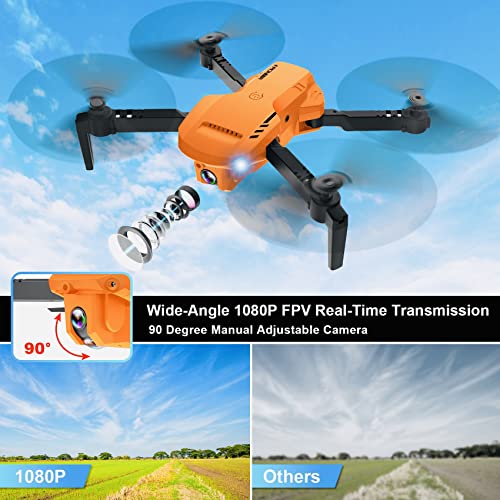 Drone with 1080P HD Camera, Foldable, Carrying Case, 2 Batteries O8650