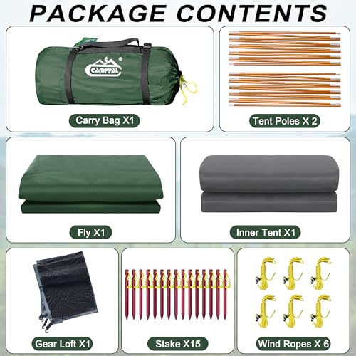 2-3 Person Backpacking Tent, Waterproof Windproof 4 Season, Easy Setup for Camping Hiking S275