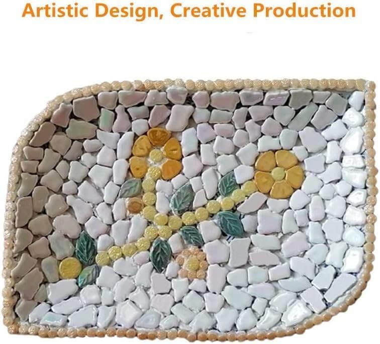 Iridescent Flower Ceramic Mosaic Tiles for DIY Crafts, 3 Sizes I246