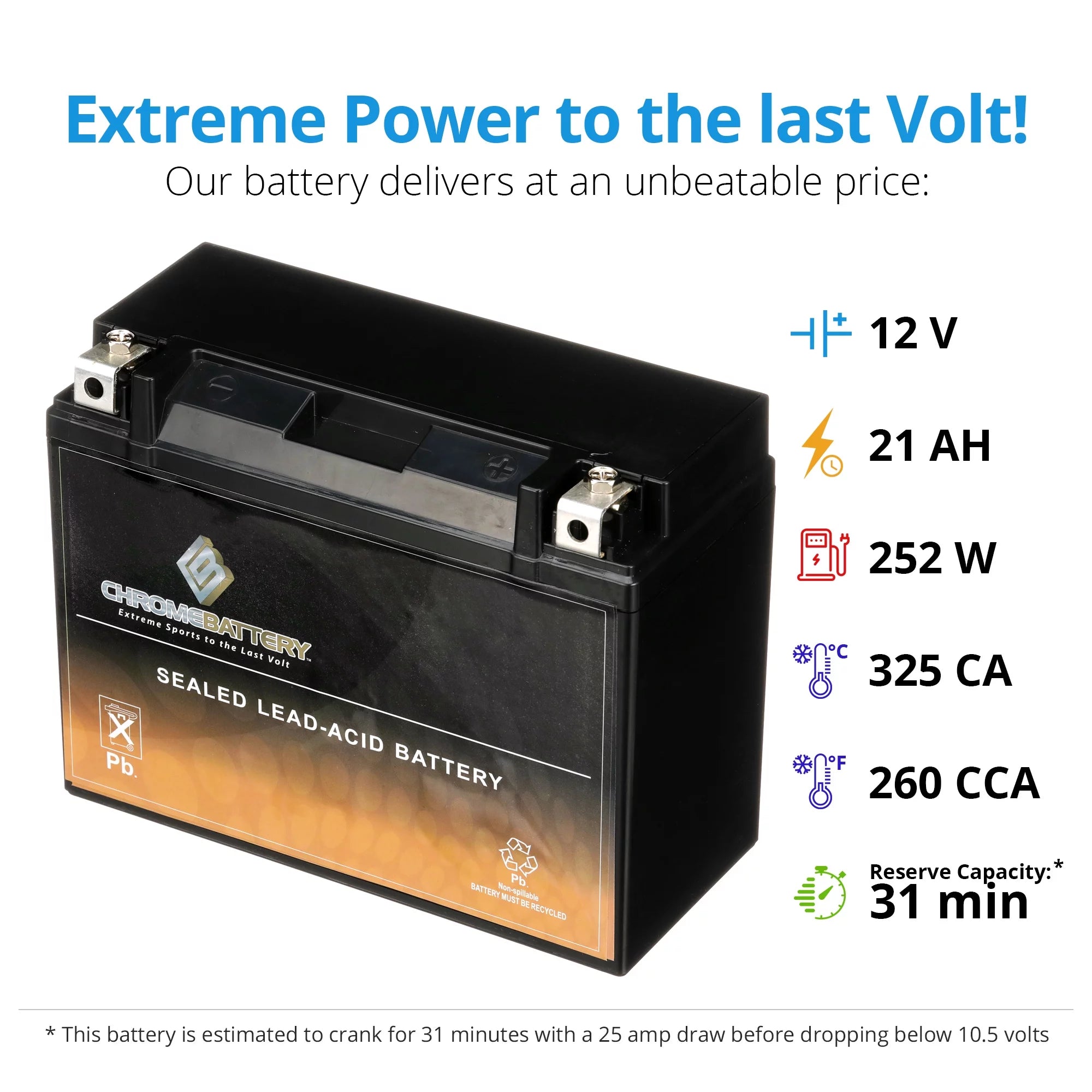 12V 20Ah 260 CCA Snowmobile Battery for Arctic Cat King Cat 900 2006 O294