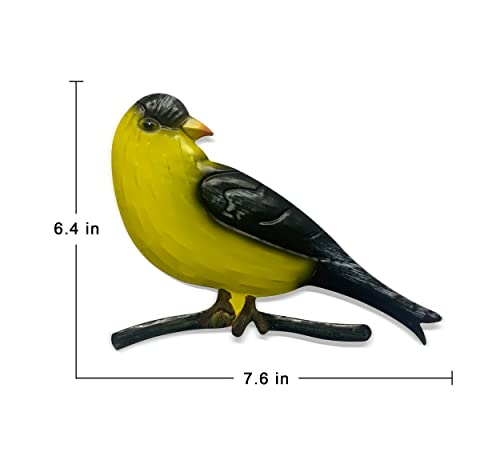 Metal Goldfinches Wall Decorations, Hanging Birds, Set of 3 V695475