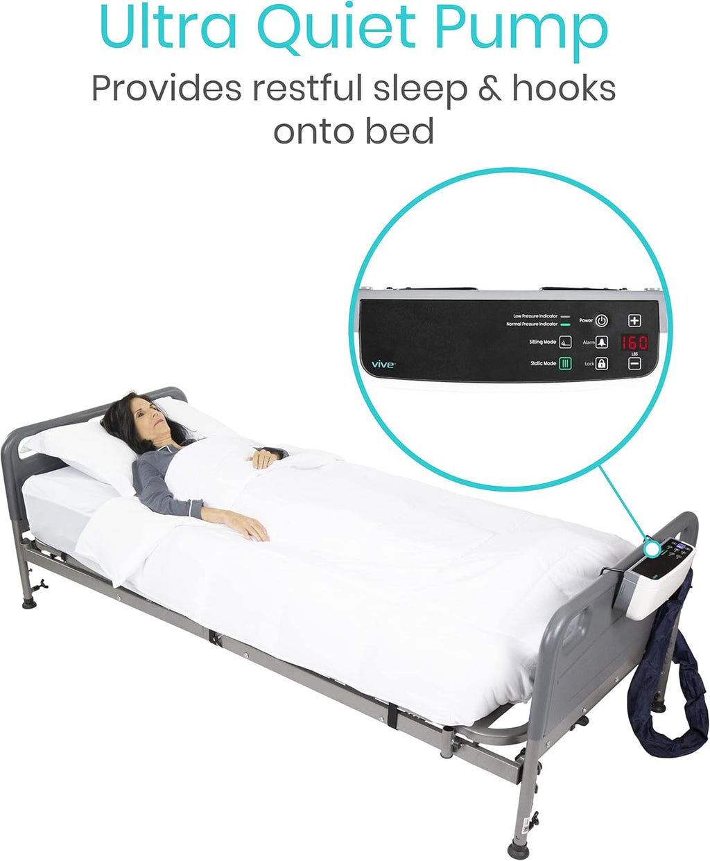 8" Alternating Pressure Mattress for Hospital Bed, Low Air Loss Topper S13870