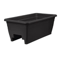 The HC Companies 24 Inch Deck Railing Planter Box - Decorative Lightweight Weatherproof Plastic Plant Pot for Outdoor Balcony, Porch, Garden, Fence, White